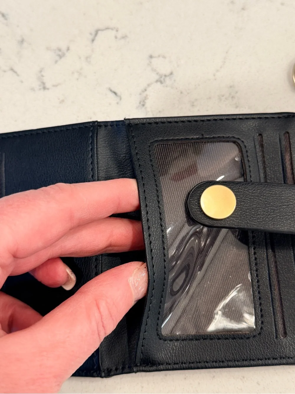 Classic Black Cardholder Wallet with Key Ring